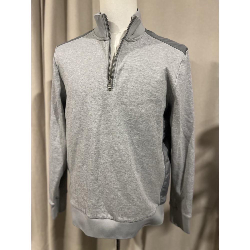 Hugo Boss Men's Quarter Zip‎ Sweat Shirt Gray Large